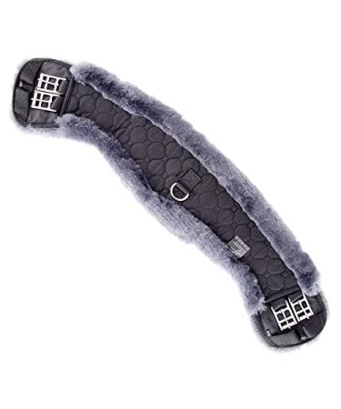 Merauno lamb wool moon belt saddle belt short belt dressage belt from quality merino lamb wool special anatomically concave shape for better slip resistance.Color: nature black brown anthracite 75cm anthrocite black