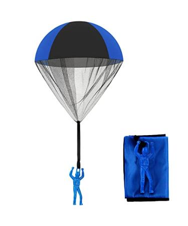 Parachute toy soldiers hand throwing army men toys parachute hand throw toys tangle free outdoor flight toys for boys and girls (blue black)