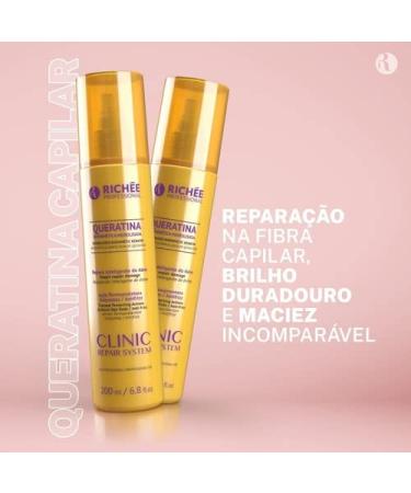 Rich e Professional | Queratina Clinic Repair System | Biomimetic Hydrolyzed Keratin Hair Spray | 200 ml / 6.8 fl.oz. Clinic Queratina - Buy Online on SooperMarket.com