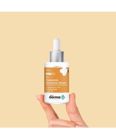 1% Hyaluronic Acid Sunscreen Serum SPF 50 | Broad Spectrum UV Protection & Skin Glow | Lightweight Non-Greasy Formula | 30ml - Buy Online on SooperMarket.com