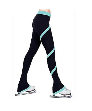 wueiooskj Warm Ice Skating Pants Lightweight Ice Skating Pants Skin-friendly Washable Team Training Leggings for Girls Light Blue/S