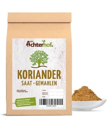 Coriander ground 250g |Finely ground coriander seeds |Spicy nutty and slightly sweet in tasteCoriander powder |from the Achterhof 250 g (1 Pack)