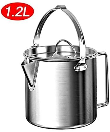 1.2L Outdoor Steel Kettle - Portable Coffee Pot Teapot for Camping Trips - Buy Online on SooperMarket.com