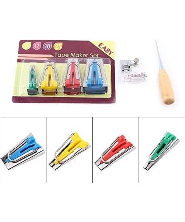 Yosoo Fabric Bias Tape Maker Awl Kit Set - Sewing Quilting Binding Tool Guide Strip - 6/12/18/25mm - 6pcs - Buy Online on SooperMarket.com