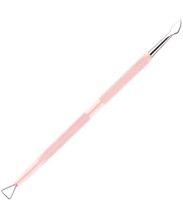 HaimiLiya Cuticle Pusher Gel Nail Remover Tool Dual-end Dead Skin Nail Pusher Nail Dirt Cleaner Tool Gel Polish Remover Tool, 410 Stainless Steel No.02 Pink