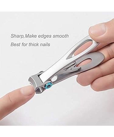 OUHUAN 2x Set Thick Toenail & Fingernail Cutter with Wide Opening Stainless Steel Silver & Black - Buy Online on SooperMarket.com