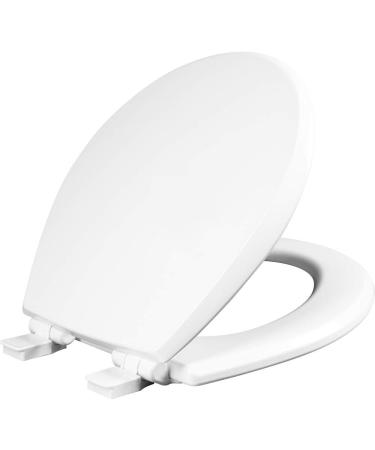 Mayfair 847SLOW 000 Kendall Slow-Close, Removable Enameled Wood Toilet Seat That Will Never Loosen, 1 Pack - ROUND - Premium Hinge, White White ROUND Toilet Seat
