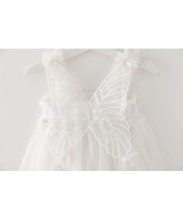 PythJooh Baby Girl Tulle Dress | Sleeveless Butterfly Wings Tutu Princess Dress | Daisy Stars Sundress for 0-4 Years | 12-18 Months | White - Buy Online on SooperMarket.com