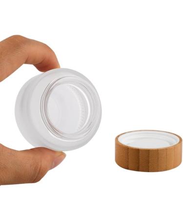50g 50ml Frosted Glass Cream Jar Cosmetic Container with Inner Liners and Natural Bamboo lids Refillable Straight Sided Glass Cosmetic Jars Travel Toiletries Bottle Sample Jars for Lotion Cream - Buy Online on SooperMarket.com