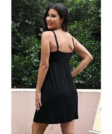 Sosolism Women's Nursing Nightdress | Padded Lace Trim Maternity Dress - Buy Online on SooperMarket.com