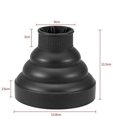 Folding Silicone Hairdryer Diffuser - Professional Salon Styling Tool with Universal Hood Cover (Black) - Buy Online on SooperMarket.com