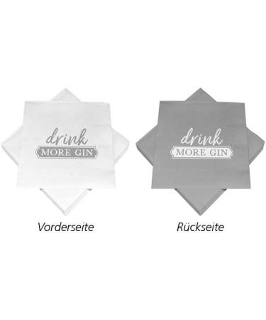 150 Drink More Gin Cocktail Napkins - 3-Ply 25x25cm | Perfect for Parties & Events | International Shipping - Buy Online on SooperMarket.com