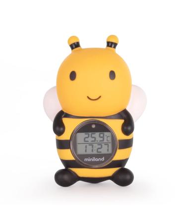 Miniland water thermometer thermo bath bee baby bath thermometer and toy in one room temperature timer 1 piece (1 pack)