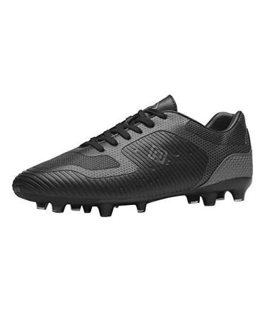 DREAM PAIRS Mens Firm Ground Soccer Cleats Soccer Shoes 7 Black/Grey