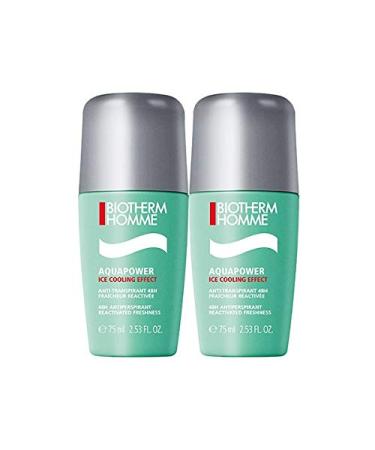 Biotherm Homme Aquapower Ice Cooling Effect 48H Anti-Perspirant Roll-On 2 x 75ml