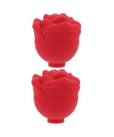 FRCOLOR 2pcs Rose Face Ice Tray Ball Soap Molds Sphere Ice Cube Mold Popsicle Mold Rose Ball Ice Cube Ice Facial Massager Cube Face Ice Mold Food Grade Silicone Skin Care Products Whisky