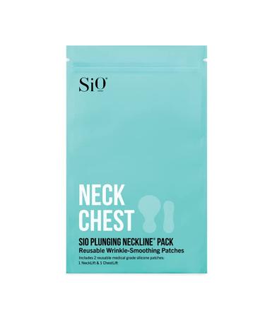 SiO Beauty Plunging Neckline - Overnight Reusable Silicone Smoothing Patches for Neck and Chest (SkinPad + Necklift)