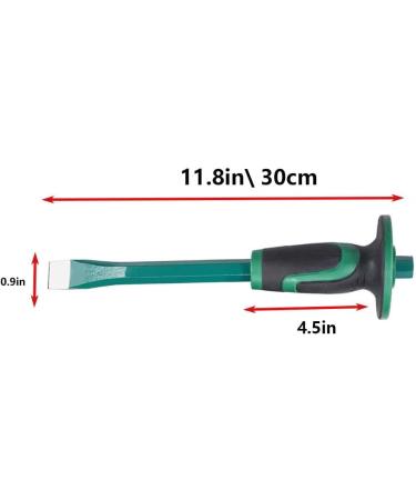 Heavy Duty Mason Chisel with Hand Guard | Flat End Demolition Tool for Masonry & Concrete | Includes Gloves - Buy Online on SooperMarket.com