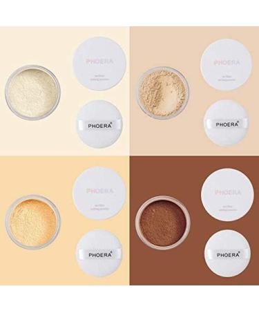 AQUAPURITY PHOERA Loose Makeup Setting Powder + Puff - Long Lasting Matte Finish Foundation for Flash Photography (104 - Medium Deep) - Buy Online on SooperMarket.com