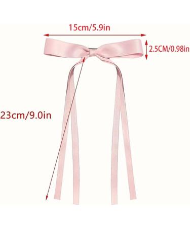 Hair Clip Bow Y2K Style Balletcore Long Bow Flat Clips Balletcore Hairpin Bow Elegant Hair Clip for Bunches D type 6 piece set - Buy Online on SooperMarket.com
