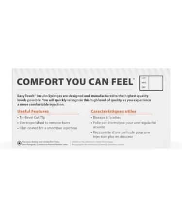 EasyTouch 30G 5/16 In. 1mL/CC Insulin Syringe 100 Pack - Buy Online on SooperMarket.com