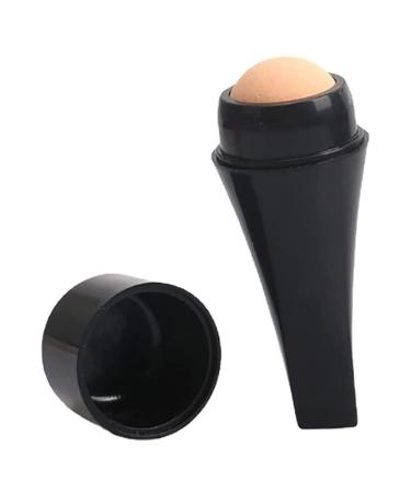 Oil Absorbing Roller Natural Volcanic Stone Facial Oil Control Stick Mini Massager Black