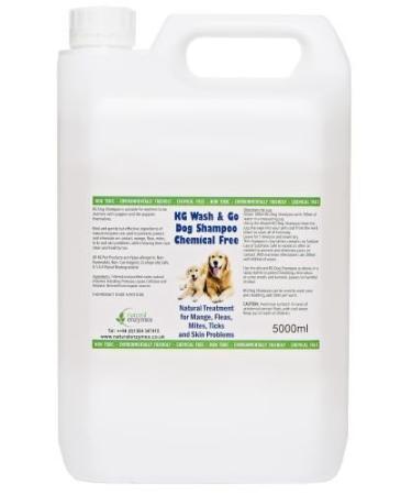 KG Wash & Go No Rinse Pet Shampoo 5000ml. Rids & Protects from Mange Fleas Ticks Mites & Itchy Skin Problems Promotes Hair Re-Growth. SLS Paraben Pesticide & Chemical Free
