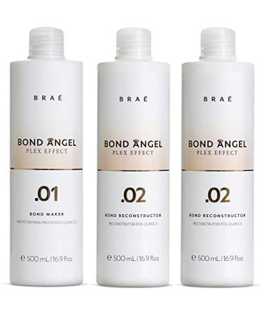 Bond Angel Plex Effect, Treatment Kit for Bleaching and Coloring protection for All Hair Types - Step 1, 2, 2 (16.9 fl. oz)