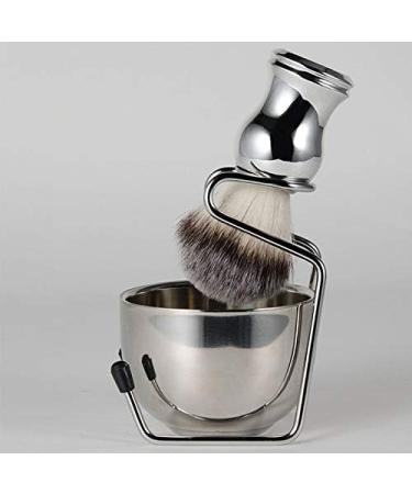 Wresetly Shaving Set | Stainless Steel Soap Dish Brush Holder & Nylon Brush Kit for Ultimate Grooming Experience - Buy Online on SooperMarket.com