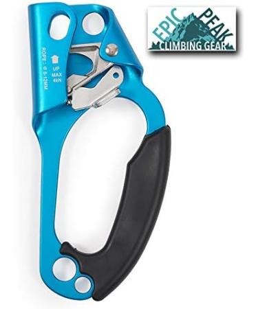 EPIC PEAK Right Hand Ascender | Strong Climbing Equipment with Ergonomic Rubber Handle | For 8-12mm Rope | Sport Climber, Arborist, Mountaineering Safety Tool - Buy Online on SooperMarket.com