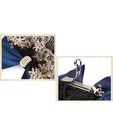 2Pcs Professional Hair Bun Cover Net Snood with Lace Pearl Decoration - Black Hair Accessories for Women Nurses and Stewardesses - Buy Online on SooperMarket.com