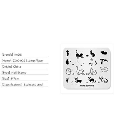 KADS Stamping Plates Animal Cute Manicure Template - Nail Art Image Stamp Tool - Buy Online on SooperMarket.com