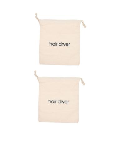 Gogogmee 2pcs Hair Dryer Storage Bag Toiletry Hair Dryer Dust Bag Pouches Store Blowdryer Bag Fabric Beige