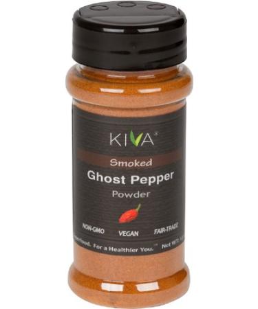 Kiva Gourmet Smoked, Ghost Chili Pepper Powder (Bhut Jolokia) - Non GMO, Vegan, Fair Trade