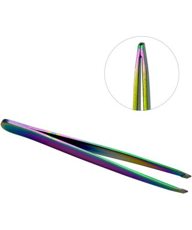 1PC Rainbow Color Slant Tweezer Professional Stainless Steel Slant Tip Tweezer Best Precision Eyebrow Tweezer Hair Removal Tweezer Cosmetic Beauty Tool For Men & Women tweezers - Buy Online on SooperMarket.com