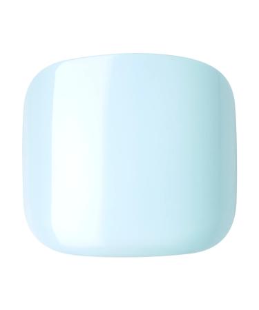 KISS imPRESS Dream Glow Pedicure Press-On Fake Toenails Kit - Light Blue Square Nails with Prep Pad, File, Stick - 24 Nails - Buy Online on SooperMarket.com