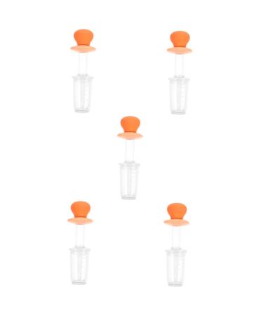 Toyandona 5st Baby Medicine Feeder Squeeze Feeder for Baby Food Schnuller Medicaments Born in Fruer Schnuller Infant Medicine Hakaa Pacific Guard Silicone Juice newborn Pets 14x4.6x4.6cmx5PCs Orangex5Stk
