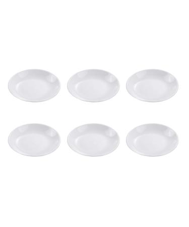 Zerodeko 6pcs Ceramic Saucer Sauce Storage Container Snack Bowl Japanese Soy Sauce 5inch Round Plate Pinch Prep Bowls Ketchup Seasoning Small Dipping Snack Plate Ceramics White re-usable