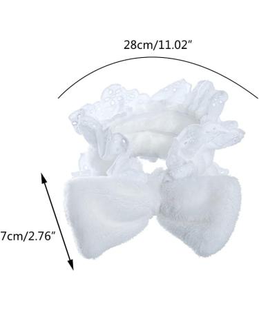 JSGHGDF Headband Plush Bows Solid Color Headband Ruffle Lace Soft Makeup Hairband -slip Elastic Headbands for Girls Women Orange - Buy Online on SooperMarket.com