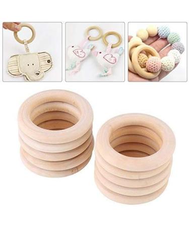 50 Unfinished Natural Wood Rings - 50mm DIY Craft Accessories for Jewelry Bracelets & Garlands - Buy Online on SooperMarket.com