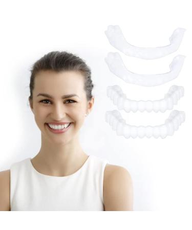 Fake Teeth  2 PCS Dentures Teeth for Women and Men  Dental Veneers for Temporary Teeth Restoration  Nature and Comfortable  Protect Your Teeth and Regain Confident Smile  Natural Shade-n2