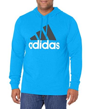 adidas Men's Essentials Logo Hoodie Small Shock Blue/Black