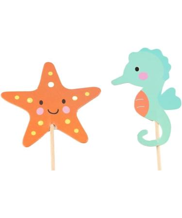 Vctitil 24pcs/Set Ocean Animal Cupcake Toppers Under The Sea Party Cake Flags Baby Shower Birthday Party Cake Decorations - Buy Online on SooperMarket.com