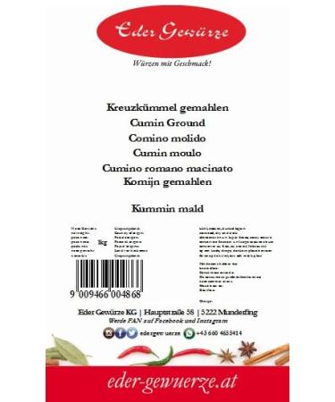 Eder Spices Cumin - Ground Mother Caraway 1 kg | International Shipping Available - Buy Online on SooperMarket.com