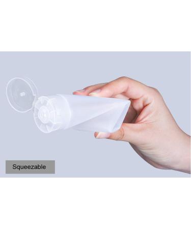 12 Pack Refillable Transparent Cosmetic Sample Bottles - 100ml Travel Makeup Containers with Hinged Lid - Perfect for Sample Storage - Buy Online on SooperMarket.com