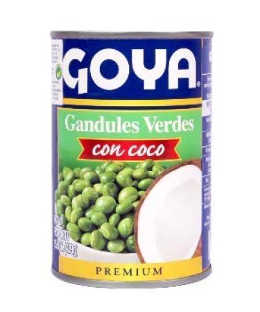 Goya - Green pigeon peas with coconut - Add them to your meals and salads to give it a touch of unique flavor - 425 G
