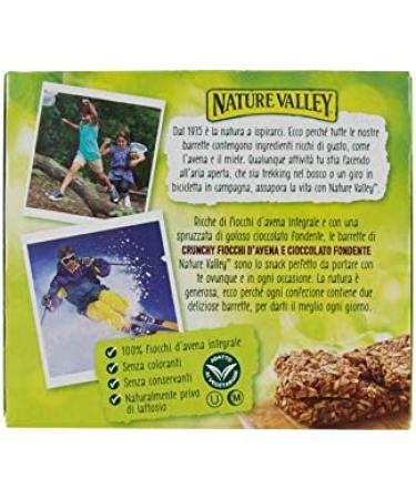 Nature Valley Crispy Bar Oatmeal Whole Grain and Dark Chocolate Without Dyes and Preservatives Naturally Lactose Free Suitable for Vegetarians 2 x 210 g (2 x 10 Bars) - Buy Online on SooperMarket.com