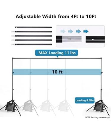 6.5x10ft Adjustable Backdrop Stand for Parties & Wedding Photography + 12 Balloons | ZBWW Photo Video Studio | Advertising Display - Buy Online on SooperMarket.com