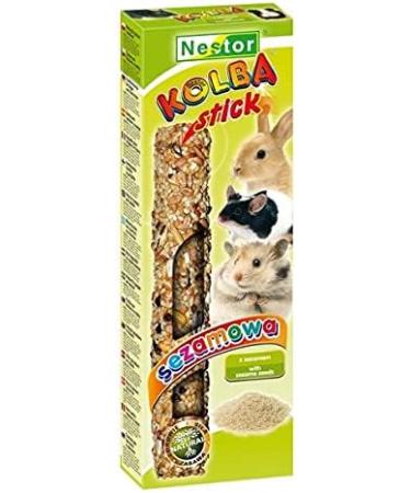 Double Pack 2x Hamster Rabbits Sticks Food SESAME SEEDS Flavor 115g Guinea Pig Rat Mouse Gerbil Rodents Animal Pet Vegetable Foods Treats Snacks with Hooks - Buy Online on SooperMarket.com