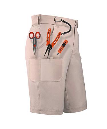 Palmyth Men's Fishing Short Quick Dry 10.5 Sun Protection UV UPF 50+ Cargo Shorts Water Resistant for Saltwater Freshwater Khaki/Sailfish XX-Large